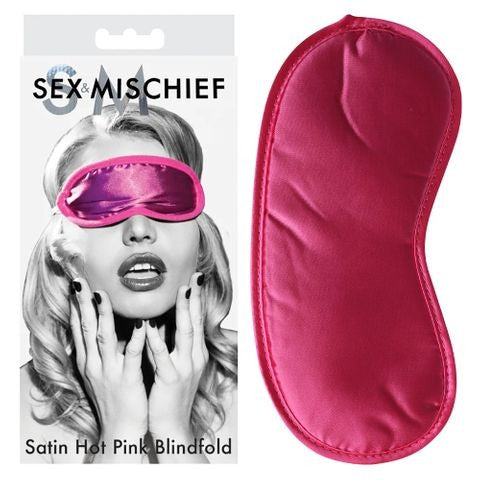 Sportsheets Sex &amp; Mischief Satin Blindfold - Hot Pink