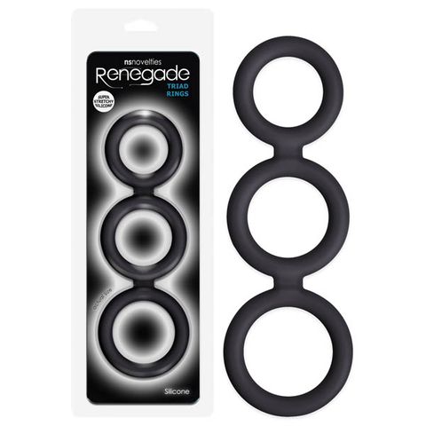 NS Novelties Renegade Triad Cock Rings - Black