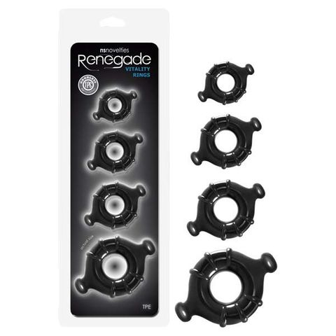 NS Novelties Renegade Vitality Cock Rings - Black