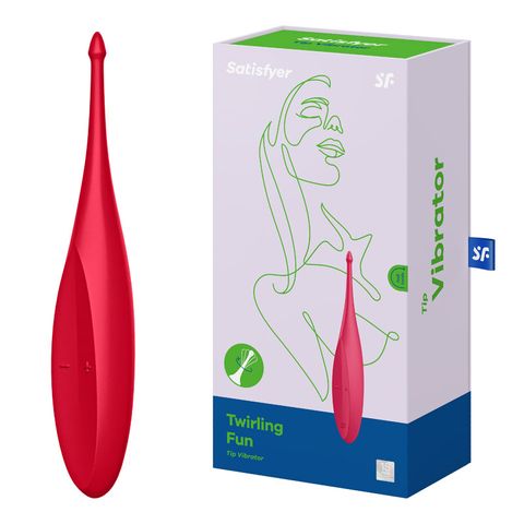 Satisfyer Twirling Fun Rechargeable Tip Vibrator - Red