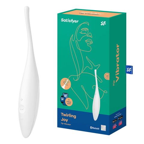 Satisfyer Twirling Joy Rechargeable Tip Vibrator with App Control - White