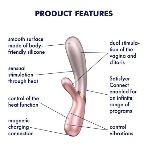 Satisfyer Hot Lover Rechargeable Rabbit Vibrator with App Control - Pink