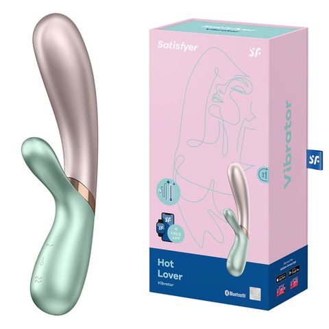 Satisfyer Hot Lover Rechargeable Rabbit Vibrator with App Control - Mint