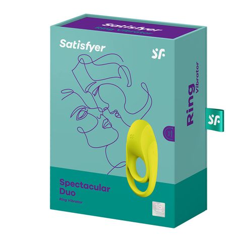 Satisfyer Spectacular Duo Rechargeable Cock Ring - Bright Green