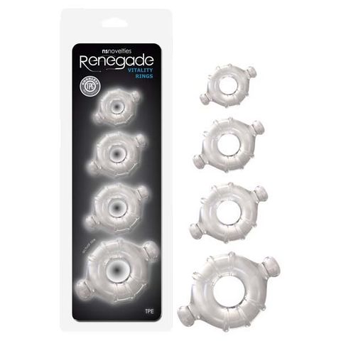 NS Novelties Renegade Vitality Cock Rings - Clear