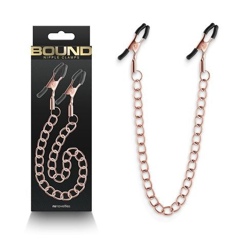 NS Novelties D2 Bound Nipple Clamps - Rose Gold