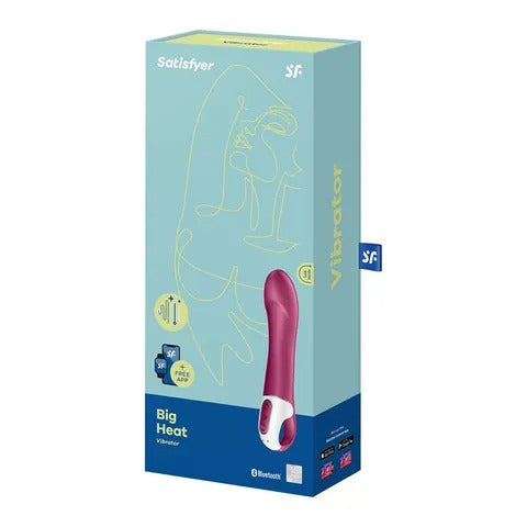 Satisfyer Big Heat Rechargeable Heated Vibrator with App Control - Berry