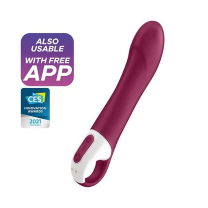 Satisfyer Big Heat Rechargeable Heated Vibrator with App Control - Berry