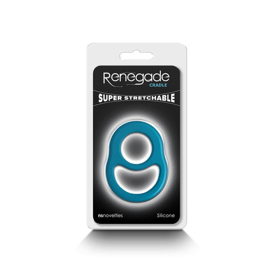 NS Novelties Renegade Super Stretchable Cradle Cock Ring - Teal