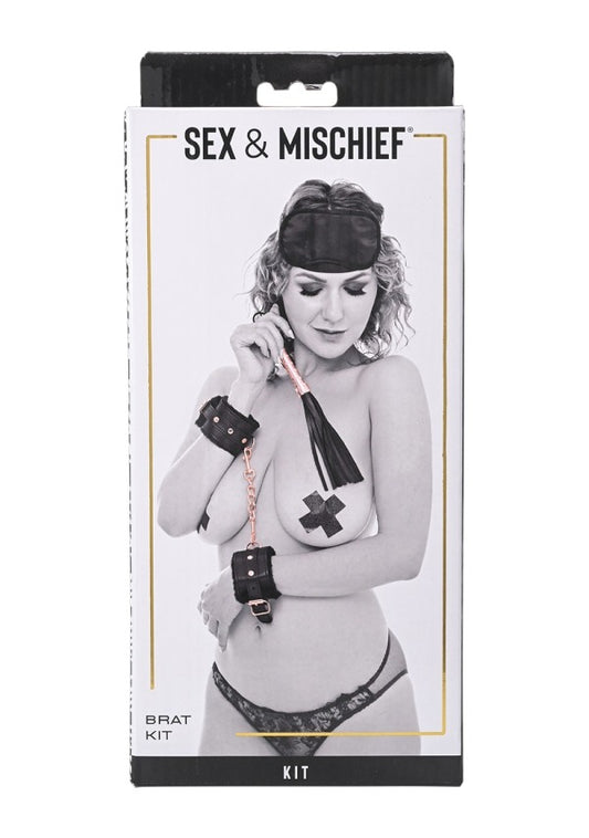 Sportsheets Sex &amp; Mischief Brat Kit - Black &amp; Gold