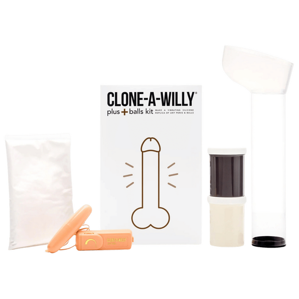Clone-A-Willy Vibrating Dildo Plus Balls Kit Deep Skin Tone