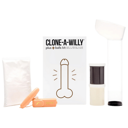 Clone-A-Willy Vibrating Dildo Plus Balls Kit Deep Skin Tone