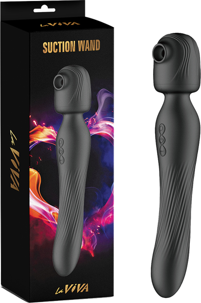 La ViVA Rechargeable Tapping &amp; Suction Wand Vibrator - Black