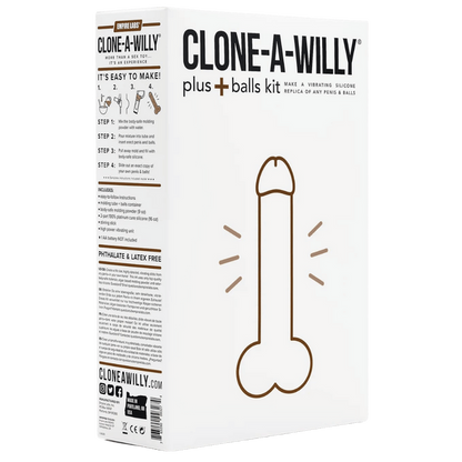 Clone-A-Willy Vibrating Dildo Plus Balls Kit Deep Skin Tone