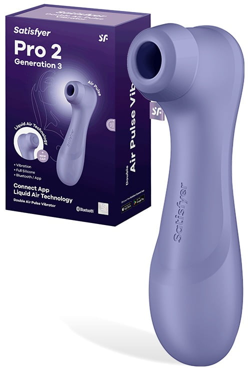 Satisfyer Pro 2 Generation 3 Rechargeable Double Air Pulse Clitoral Stimulator + Vibration - Lilac