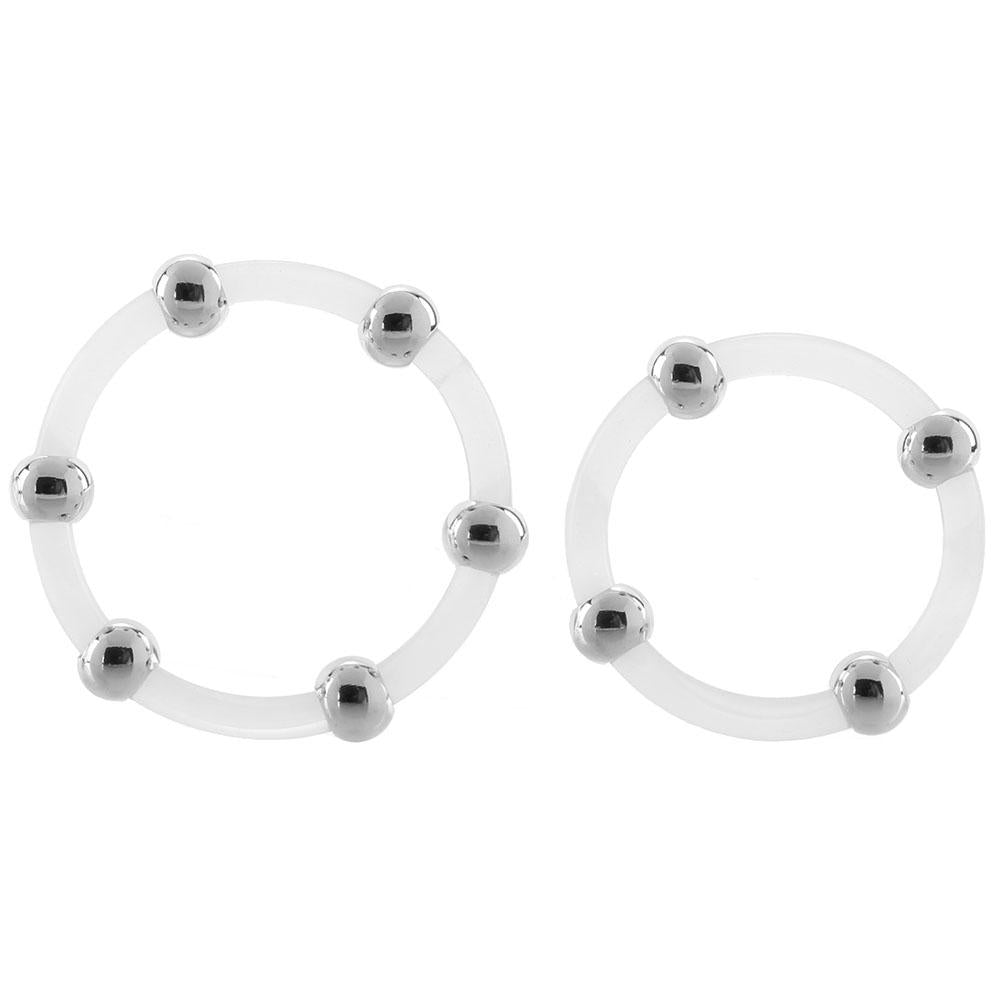 CalExotics Steel Beaded Silicone Ring Set 2pk