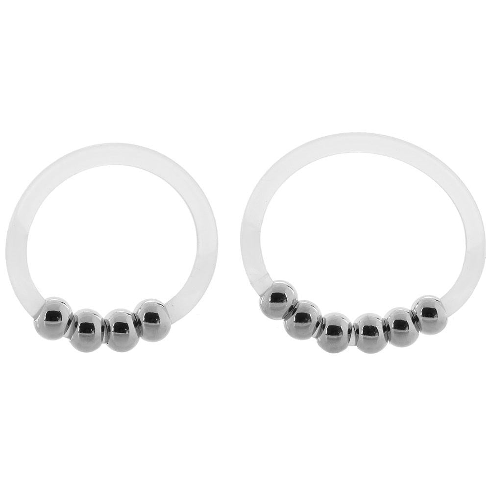 CalExotics Steel Beaded Silicone Ring Set 2pk