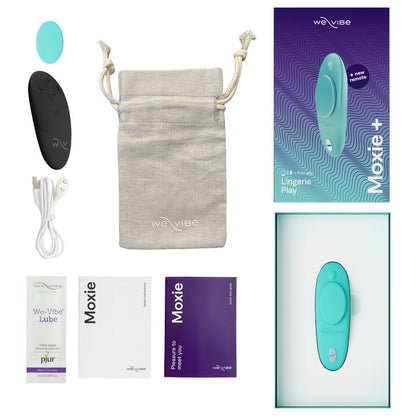 We Vibe Moxie+ Wearable Clitoral Stimulator with App and Remote Control - Teal