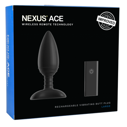 Nexus Ace Rechargeable Vibrating Butt Plug - Large - Black