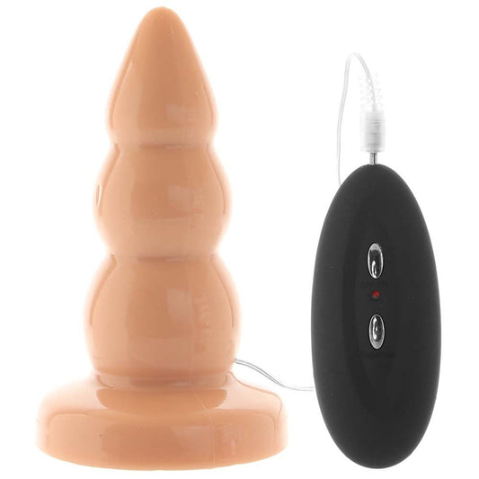 Shots Toys Bottom Line 5" Vibrating Buttplug - Model 6 - Light