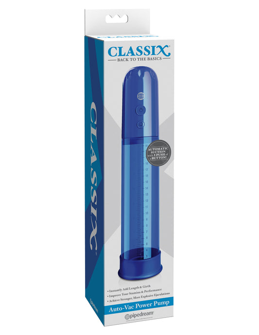 Pipedream Classix Auto-Vac Power Cock Pump - Blue