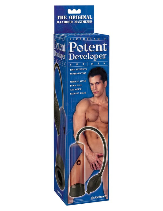 Pipedream Potent Developer For Men Cock Pump - Black