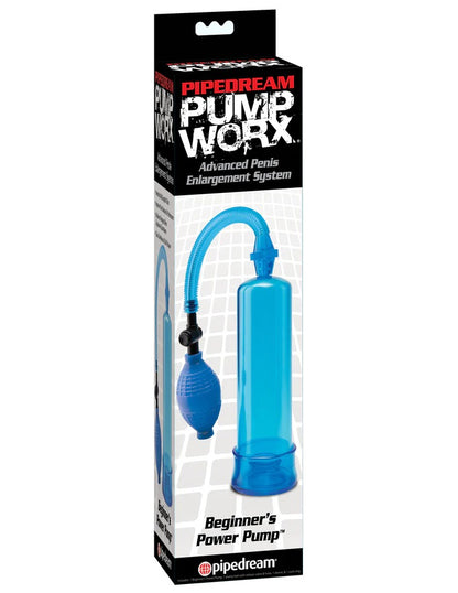 Pipedream Pump Worx Beginners Power Cock Pump - Blue