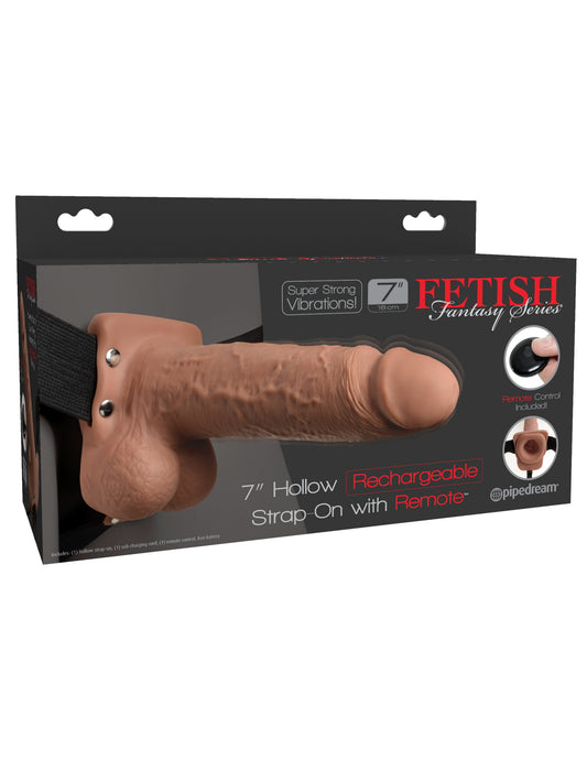 Pipedream Fetish Fantasy Series 7" Hollow Rechargeable Strap-On with Remote