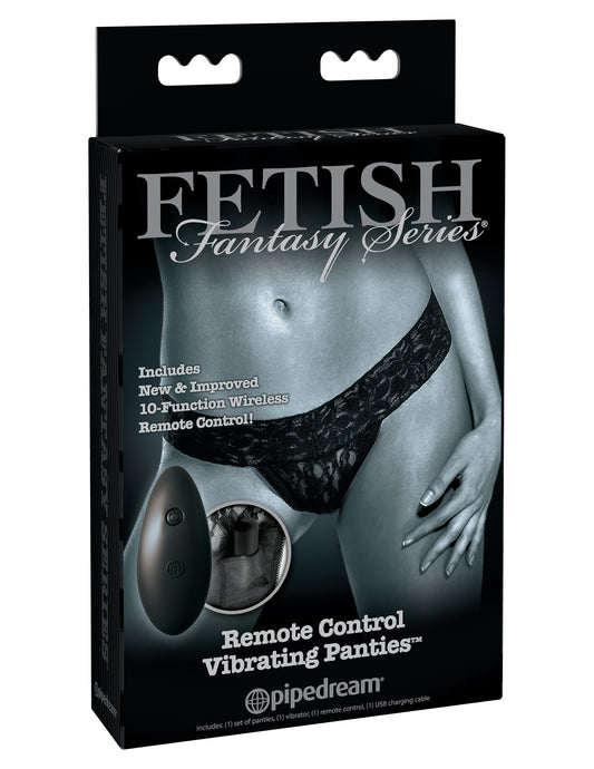 Pipedream Fetish Fantasy Limited Edition Rechargeable Remote Control Vibrating Panties - Black