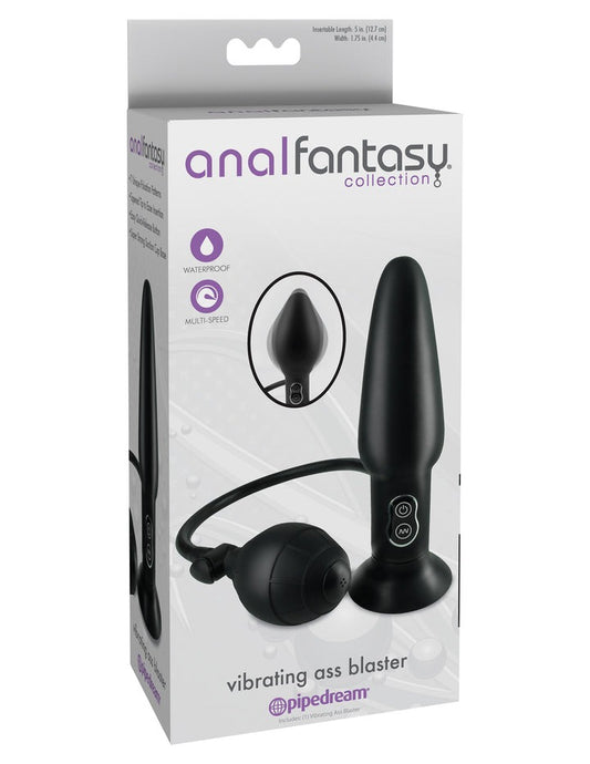 Pipedream Anal Fantasy Collection Vibrating Ass Blaster Inflatable Plug - Black