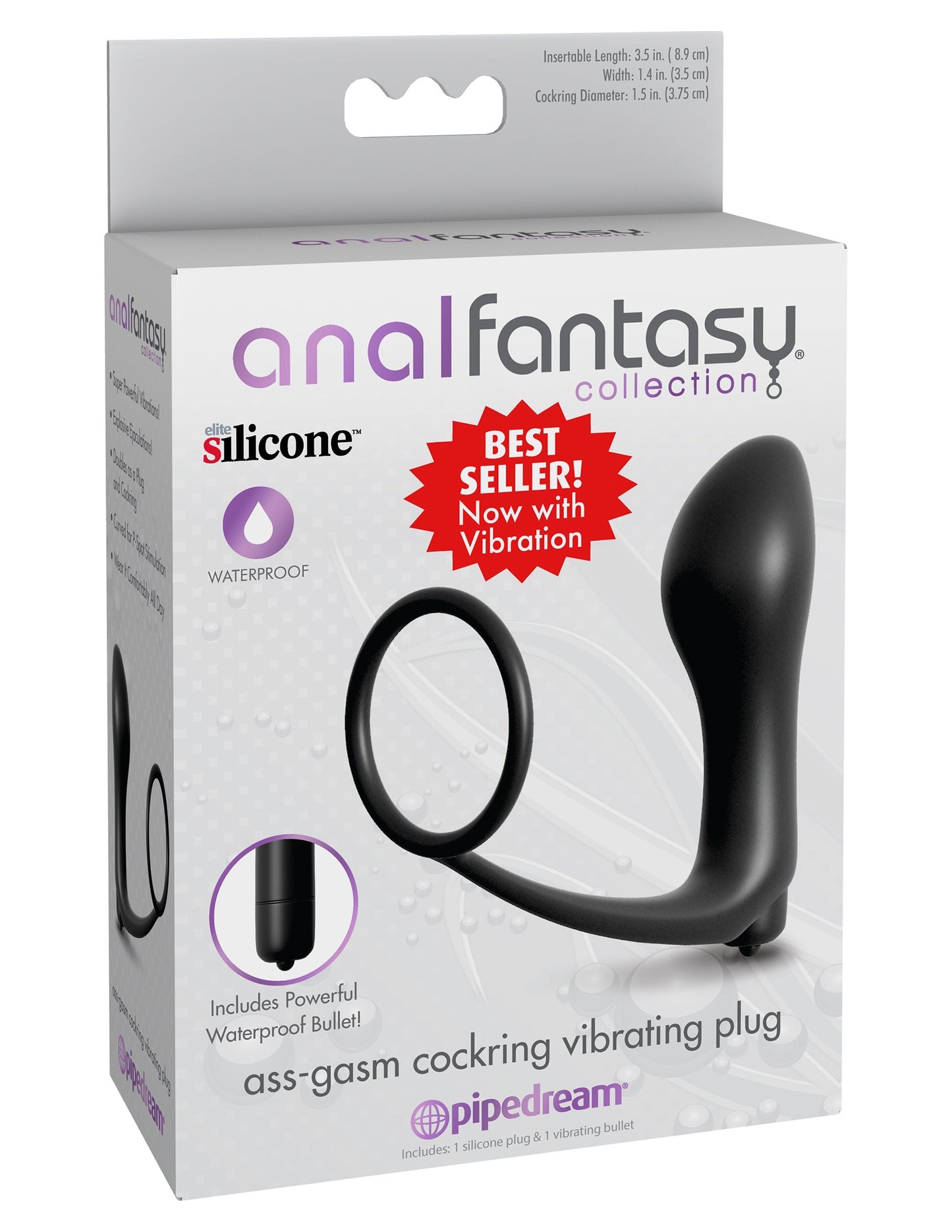 Pipedream Anal Fantasy Collection Ass-Gasm Cockring Vibrating Plug