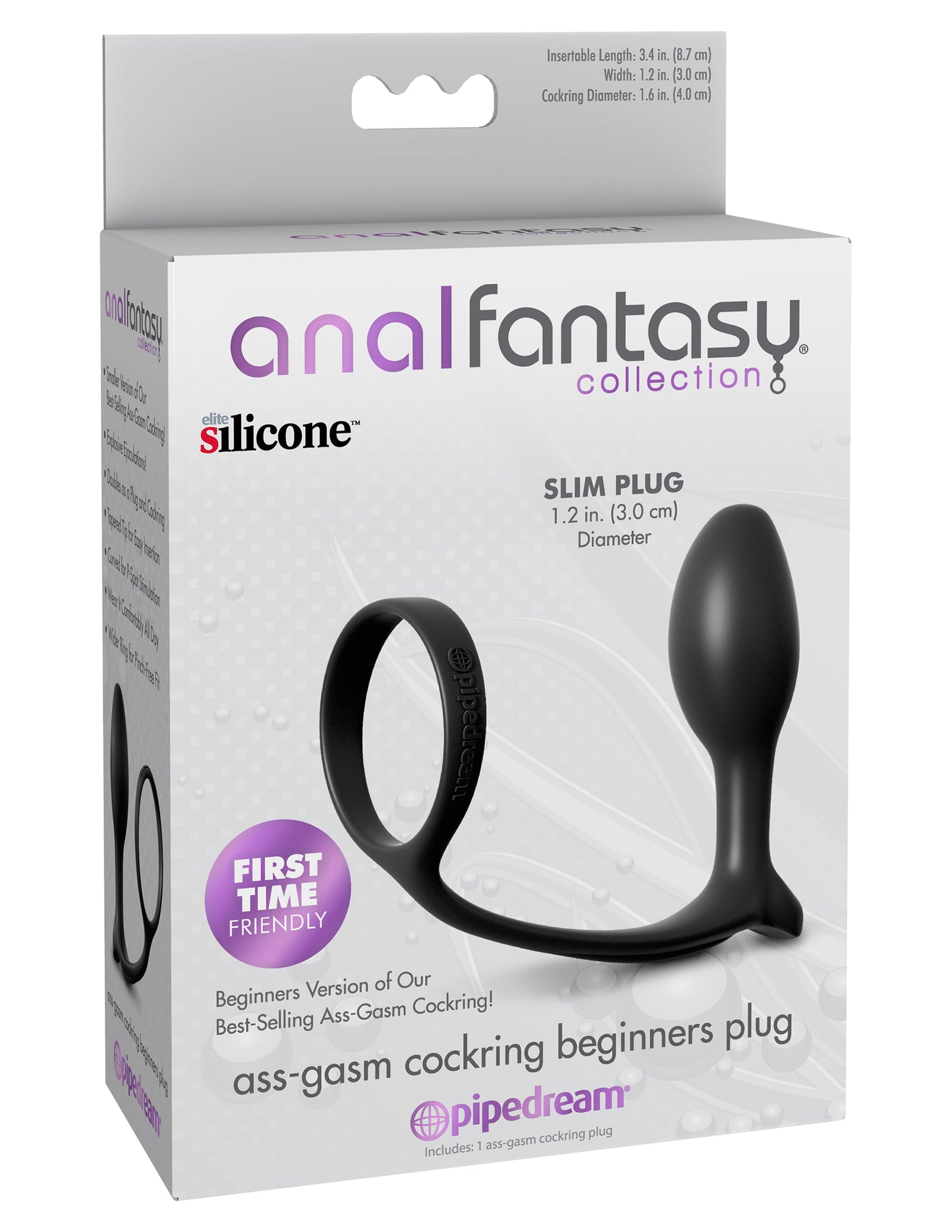 Pipedream Anal Fantasy Collection Ass-Gasm Cock Ring Beginners Plug