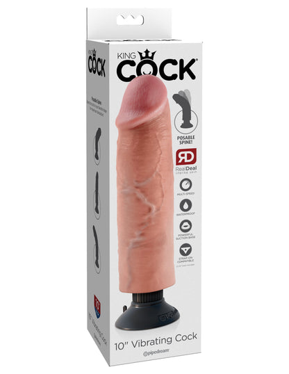 Pipedream King Cock 10" Vibrating Cock - Light