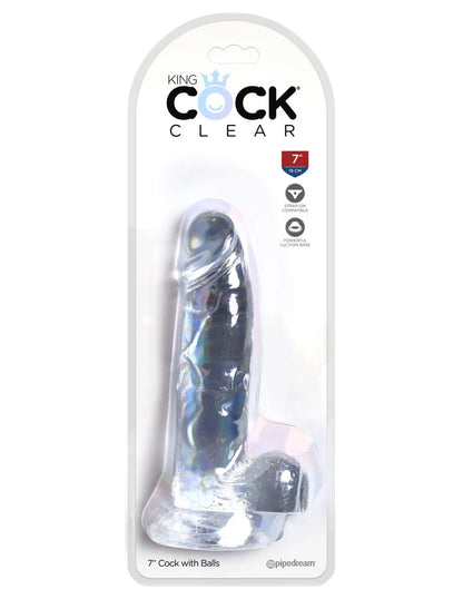 Pipedream King Cock Clear 7'' Cock with Balls - Clear