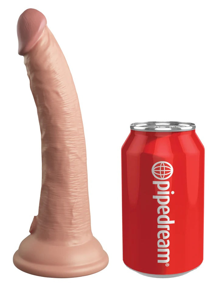 Pipedream King Cock Vibrating 7'' Dual Density Cock with Remote - Light