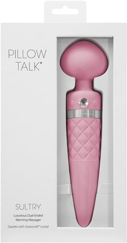 BMS Pillow Talk Sultry Rechargeable Dual Ended Warming Massager - Pink