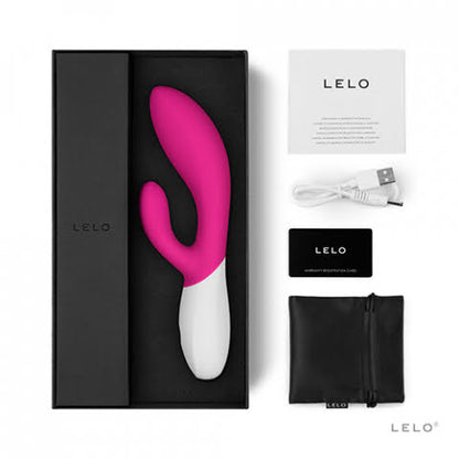 Lelo INA Wave Deluxe Rechargeable Rabbit Vibrator - Cerise