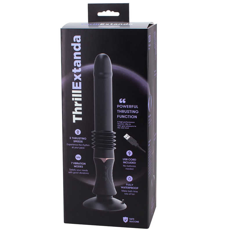 Seven Creations Thrill Extanda Rechargeable Thrusting Vibrator with Suction Cup