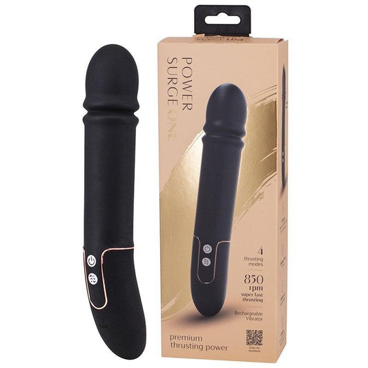 Seven Creations Power Surge One Premium Thrusting Vibrator - Black