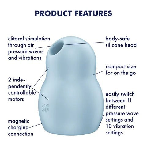 Satisfyer Pro To Go 1 Rechargeable Air Pulse Stimulator + Vibration - Blue