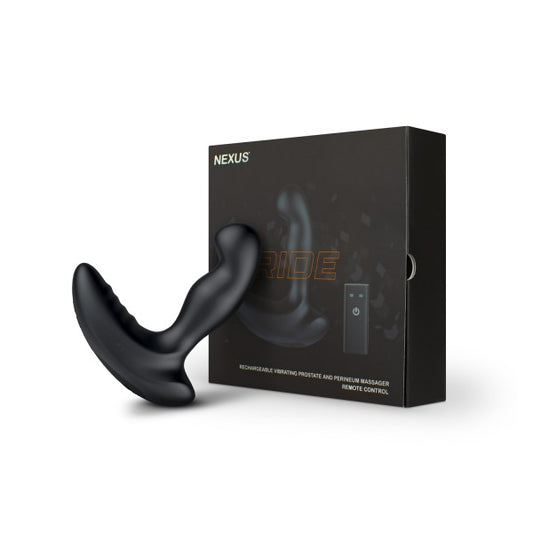 Nexus Ride Rechargeable Vibrating Prostate &amp; Perineum Massager with Remote Control - Black