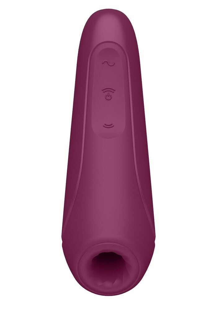 Satisfyer Curvy 1+ Rechargeable Air Pulse Clitoral Stimulator + Vibration with App Control - Burgundy