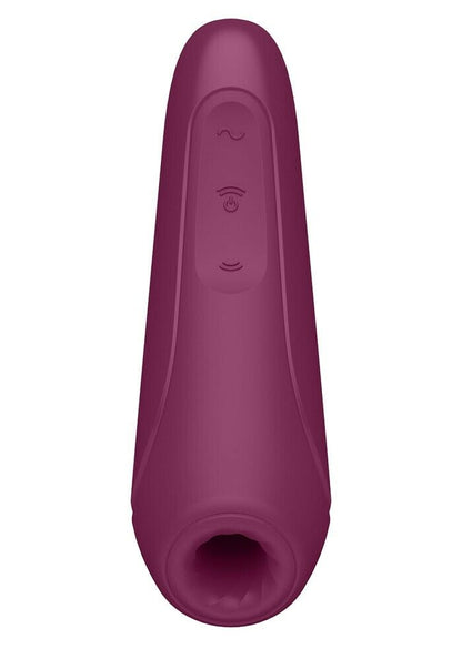 Satisfyer Curvy 1+ Rechargeable Air Pulse Clitoral Stimulator + Vibration with App Control - Burgundy