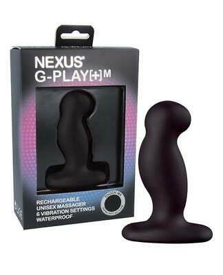 Nexus G-Play Plus Rechargeable G-Spot/P-Spot Vibrator - Medium - Black