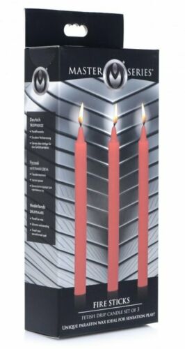 XR Brands Master Series Fire Sticks Fetish Drip Candle 3pk