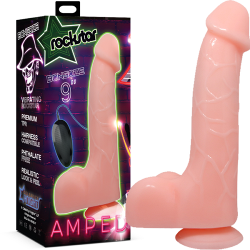 Celebrity Knights Rockstar Amped 9" Vibrating Dong - Bongoze