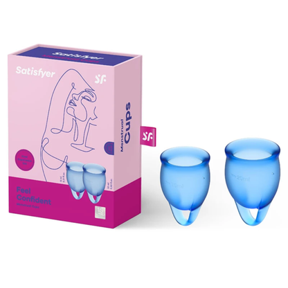 Satisfyer 2pk Menstrual Cups - Feel Confident - Dark Blue