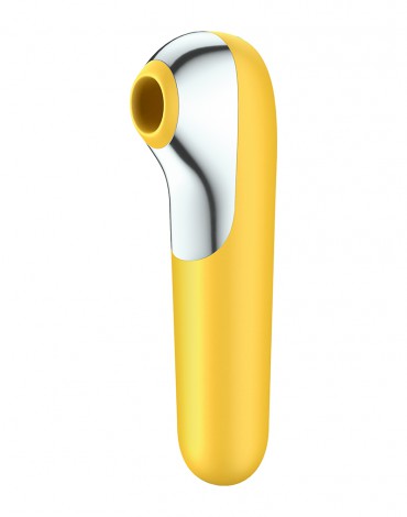 Satisfyer Dual Love Rechargeable Air Pulse Vibrator with App Control - Yellow