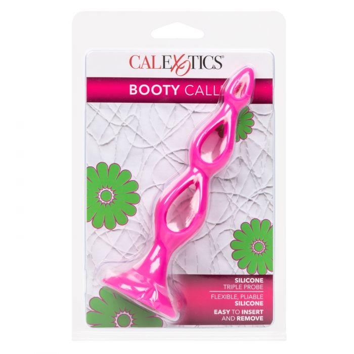 CalExotics Booty Call Silicone Triple Probe Butt Plug - Pink