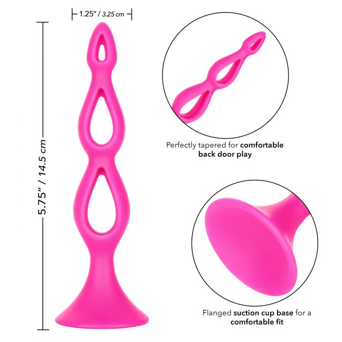 CalExotics Booty Call Silicone Triple Probe Butt Plug - Pink